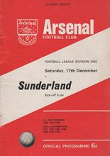 Arsenal v Sunderland 17-Dec-1966