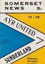 Ayr United v Sunderland 04-Aug-1971