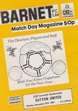 Barnet v Sutton United 28-Dec-1987