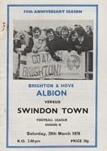 Brighton and Hove Albion v Swindon Town 20-Mar-1976