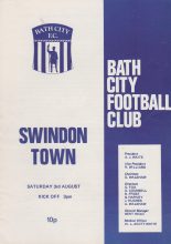 Bath City v Swindon Town 03-Aug-1974