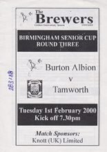 Burton Albion v Tamworth 01-Feb-2000