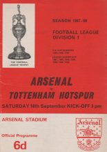 Arsenal v Tottenham Hotspur 16-Sep-1967