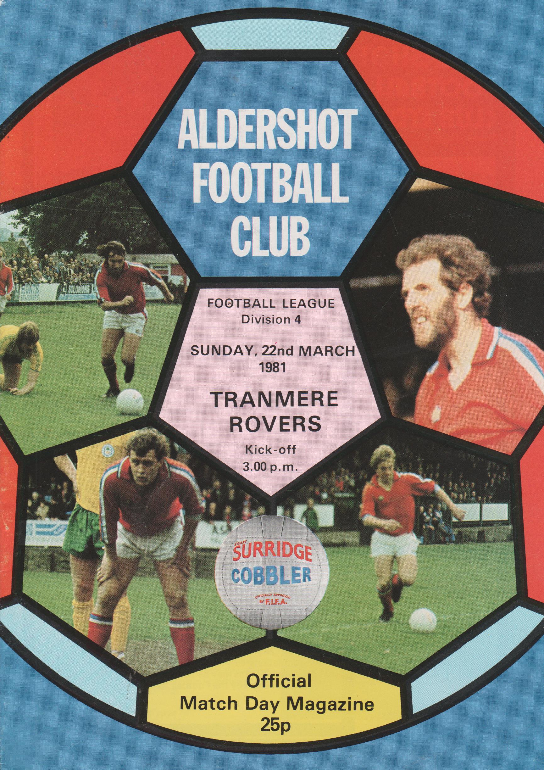 Aldershot v Tranmere Rovers 22-Mar-1981