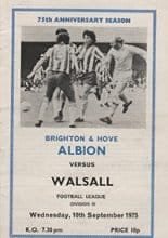 Brighton and Hove Albion v Walsall 10-Sep-1975