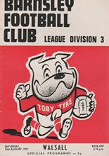 Barnsley v Walsall 14-Aug-1971