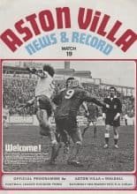Aston Villa v Walsall 18-Mar-1972