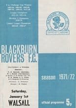 Blackburn Rovers v Walsall 01-Jan-1972