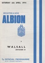 Brighton and Hove Albion v Walsall 06-Apr-1974