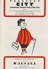 Bradford City v Walsall 09-Oct-1971