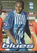 Birmingham City v West Bromwich Albion 11-Sep-1999
