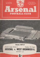 Arsenal v West Bromwich Albion 27-Aug-1957