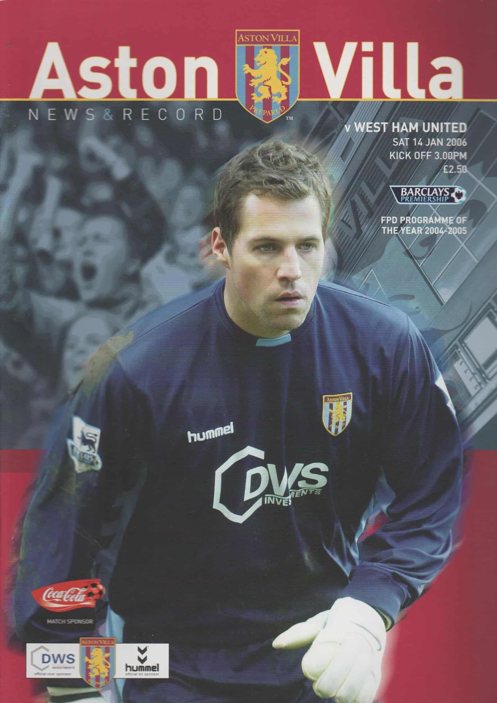 Aston Villa v West Ham United 14-Jan-2006