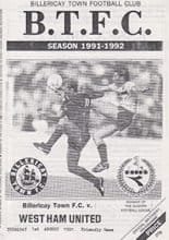 Billericay Town v West Ham United 01-Aug-1991