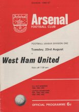 Arsenal v West Ham United 23-Aug-1966