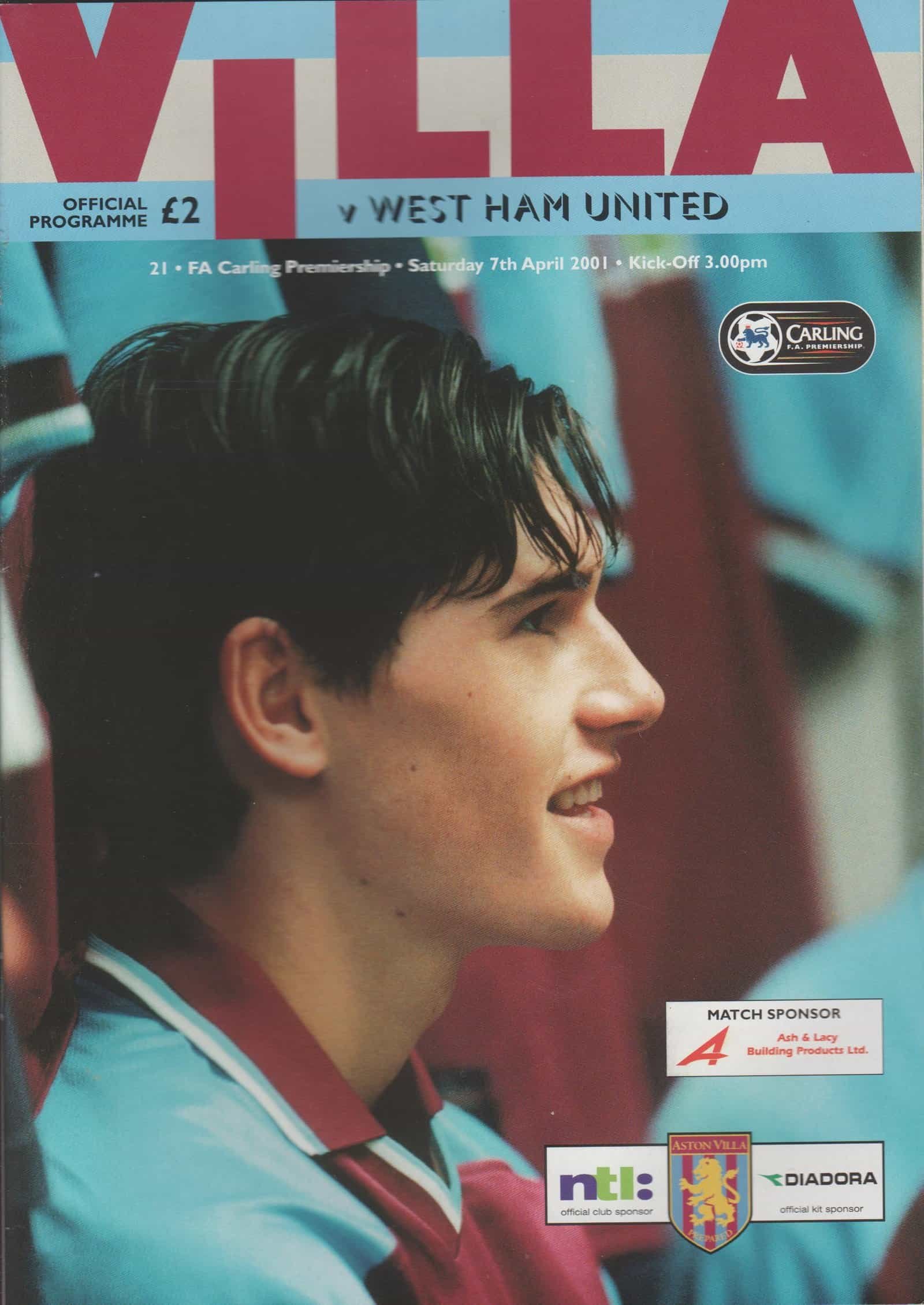 Aston Villa v West Ham United 07-Apr-2001