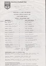 Brentford Yth v West Ham United Yth 07-Oct-1991