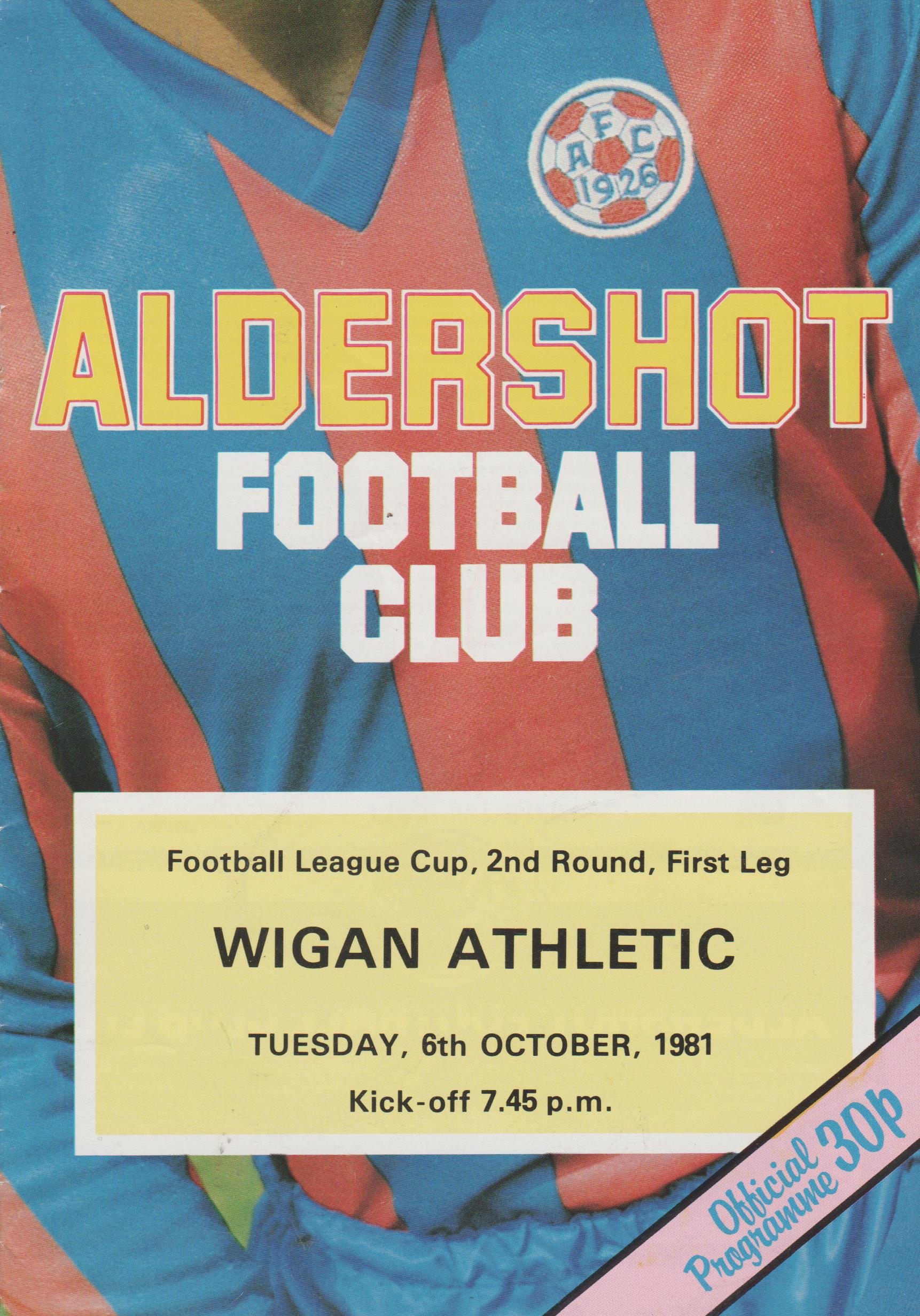 Aldershot v Wigan Athletic 06-Oct-1981