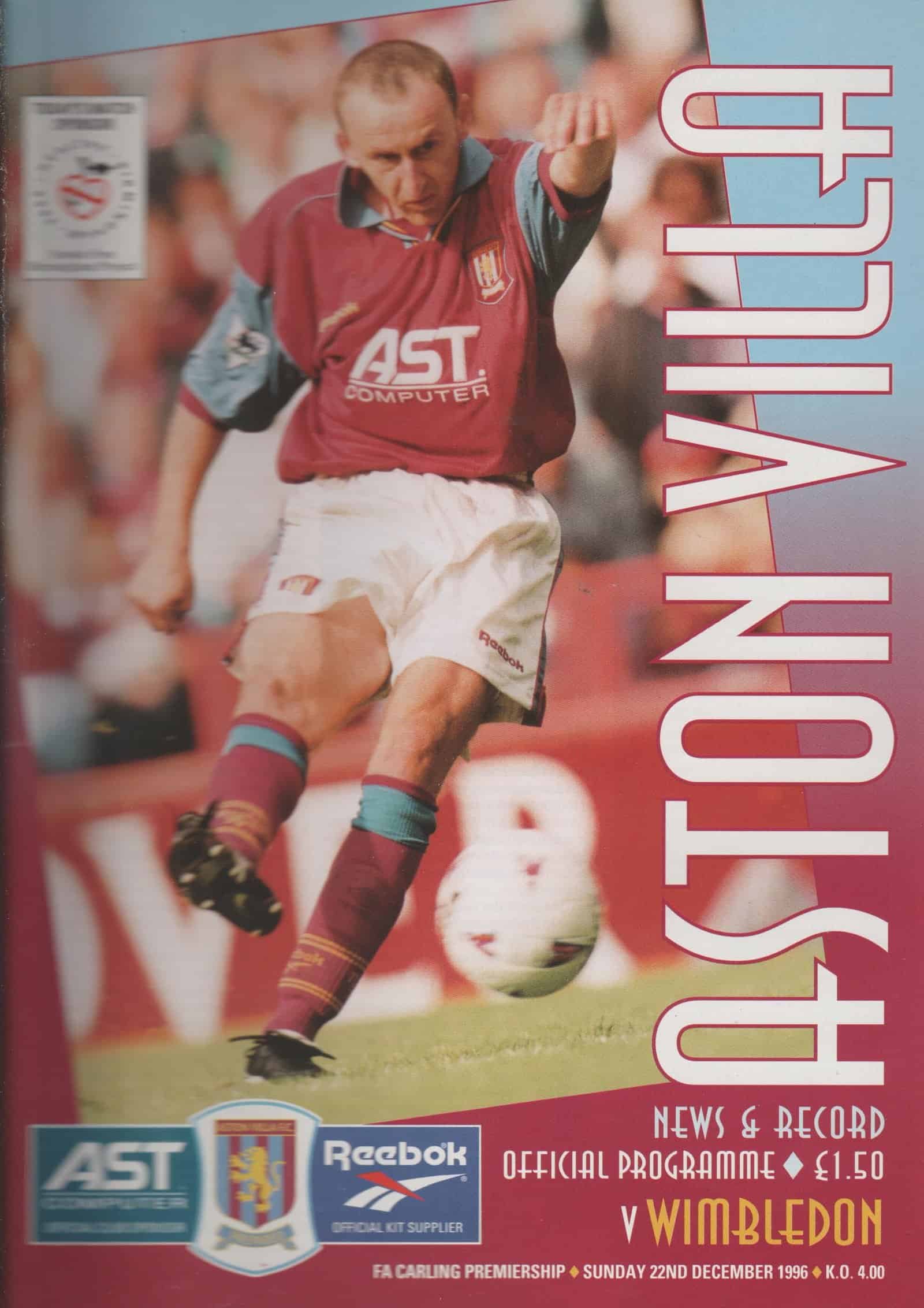 Aston Villa v Wimbledon 22-Dec-1996