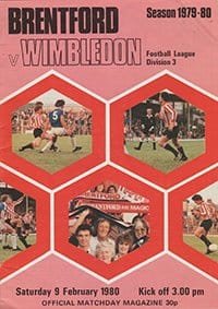 Brentford v Wimbledon 09-Feb-1980