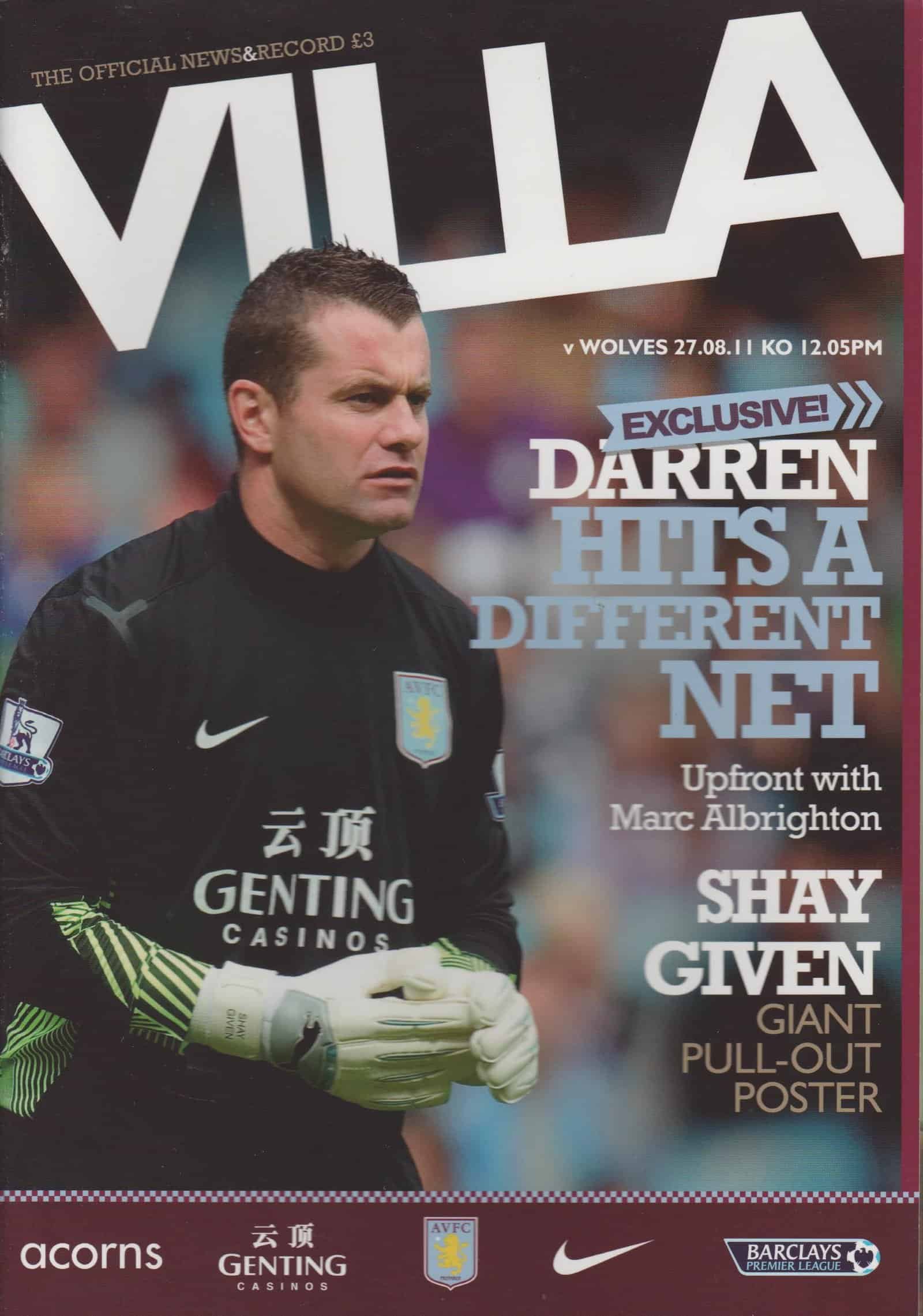 Aston Villa v Wolverhampton Wanderers 27-Aug-2011