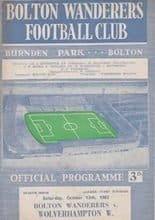 Bolton Wanderers v Wolverhampton Wanderers 13-Oct-1962