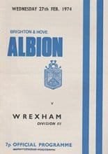 Brighton and Hove Albion v Wrexham 27-Feb-1974