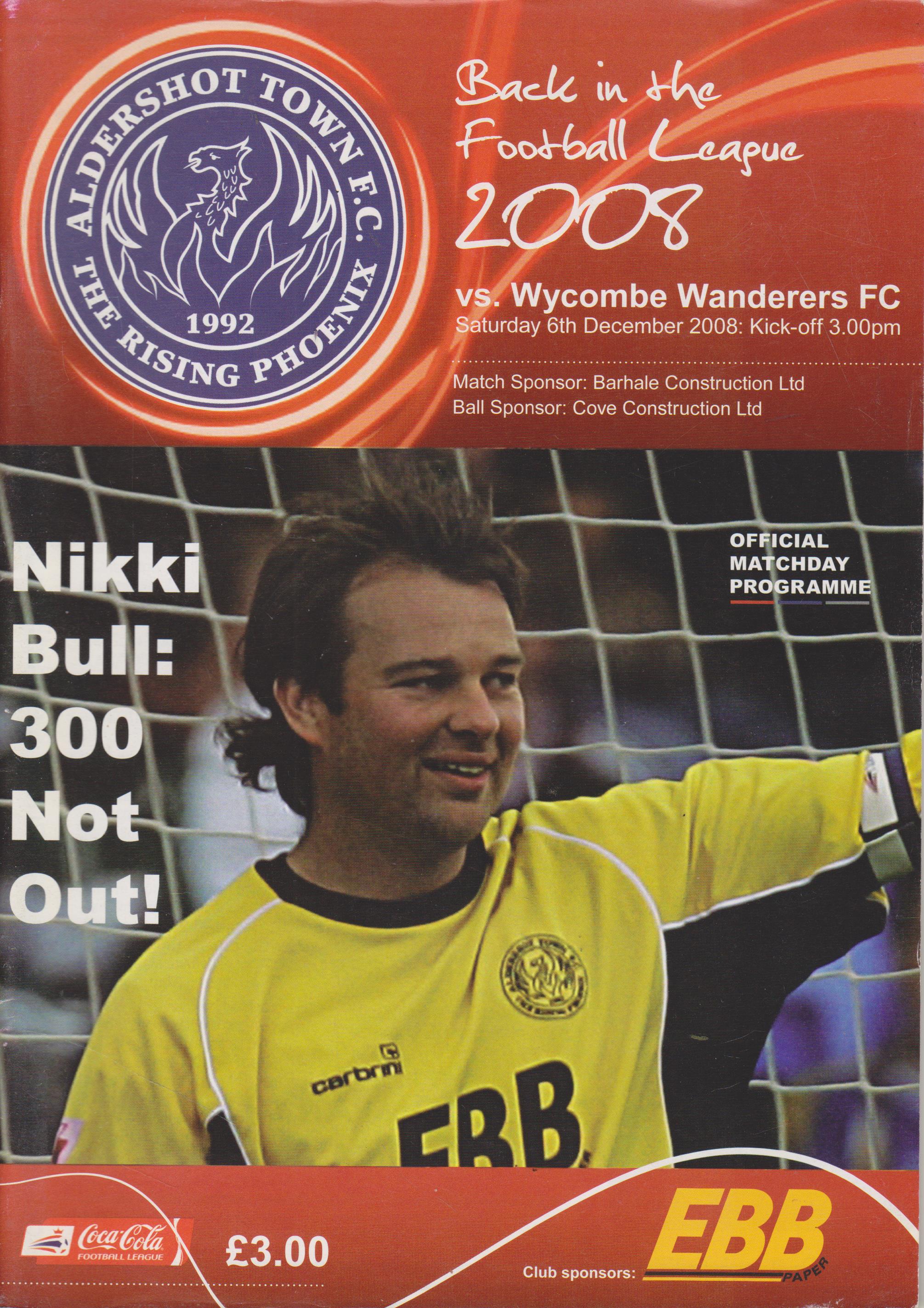 Aldershot Town v Wycombe Wanderers 06-Dec-2008