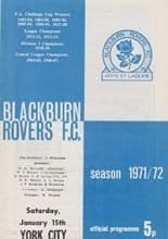 Blackburn Rovers v York City 15-Jan-1972