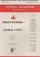 Brentford v York City 15-Apr-1963