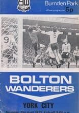 Bolton Wanderers v York City 21-Apr-1973