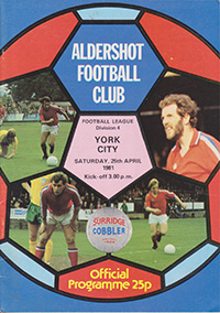 Aldershot v York City 25-Apr-1981
