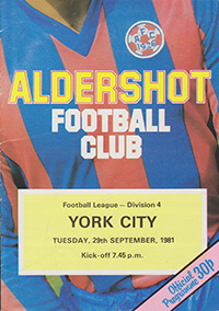 Aldershot v York City 29-Sep-1991