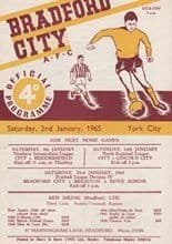 Bradford City v York City 02-Jan-1965