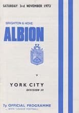 Brighton and Hove Albion v York City 03-Nov-1973