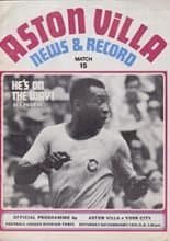 Aston Villa v York City 05-Feb-1972