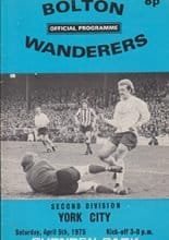 Bolton Wanderers v York City 05-Apr-1975