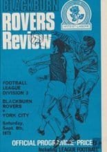Blackburn Rovers v York City 08-Sep-1973
