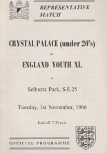 Crystal Palace u20's v England Youth XI 01-Nov-1966