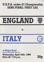 England u21 v Italy u21 18-Apr-1984