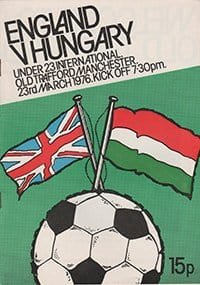 England u23 v Hungary u23 23-Mar-1976