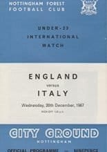 England u23 v Italy u23 20-Dec-1967