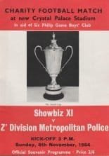 Showbiz XI v Z Division Metropolitan Police 08-Nov-1964