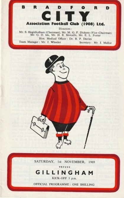 Bradford City v Gillingham 01-Nov-1969