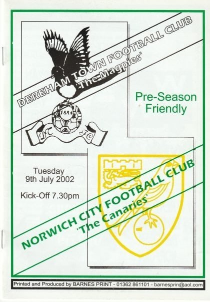 Dereham Town v Norwich City 09-Jul-2002