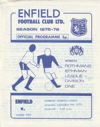 Enfield v Slough Town  06-Sep-1975