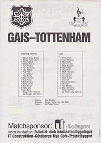 Gais v Tottenham Hotspur 1988-89