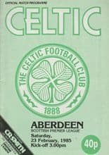 Glasgow Celtic v Aberdeen 23-Feb-1985