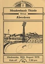 Meadowbank Thistle v Aberdeen 30-Aug-1978