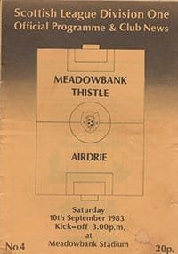 Meadowbank Thistle v Airdrieonians 10-Sep-1983